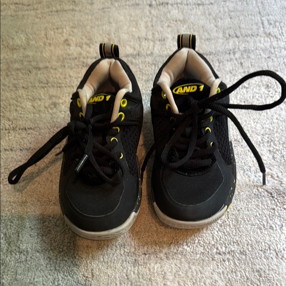 AND1 Kids Black and Yellow Sneakers